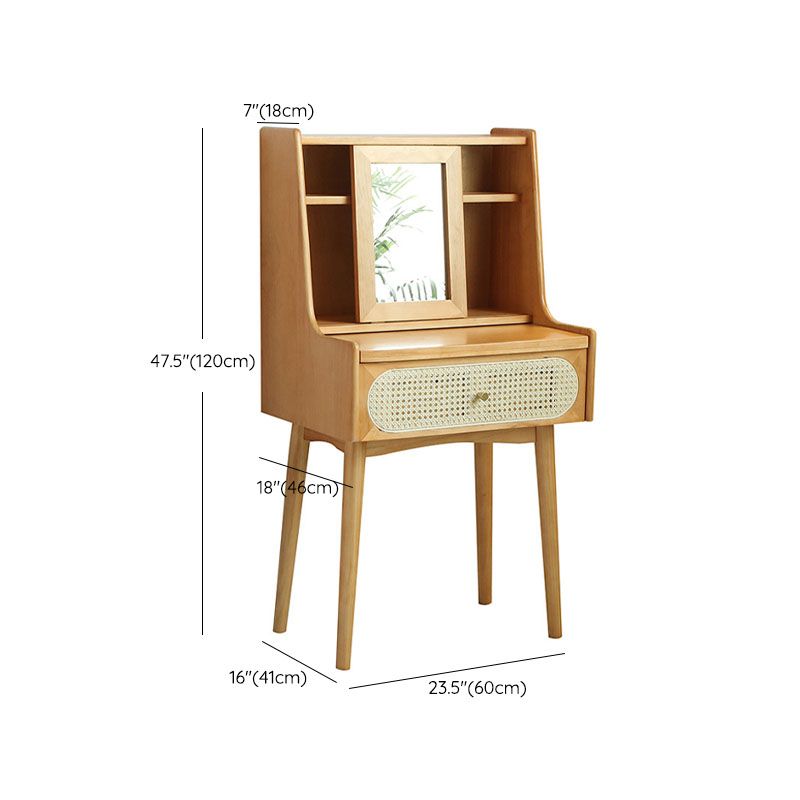 Scandinavian Bedroom 1 Drawers Solid Wood Removable Make-up Vanity