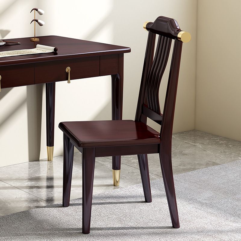 Solid Wood Dining Chair Industrial Style Ladder Back Armless Chair