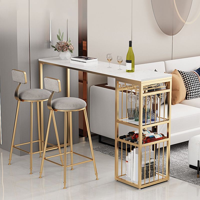 Iron and Marble Rectangular Table Modern Home Living Room Bar Table