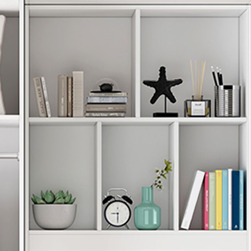 White Engineered Wood Wardrobe Modern Style Cabinet with Drawer