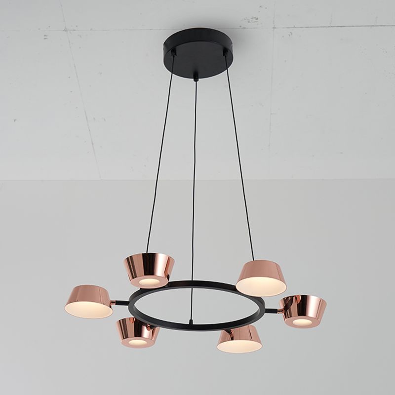 Postmodern Style Chandelier Light Fixture Metal Rose Gold Pendant Light for Living Room