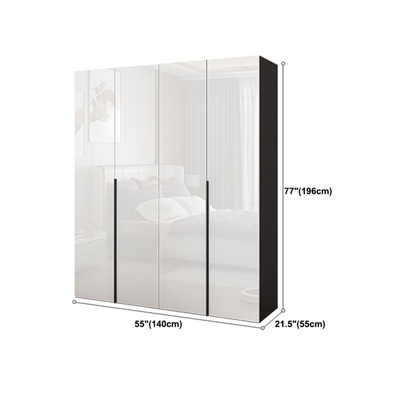 Contemporary Style Wood Wardrobe White Colour Wardrobe Closet with 1 Drawer