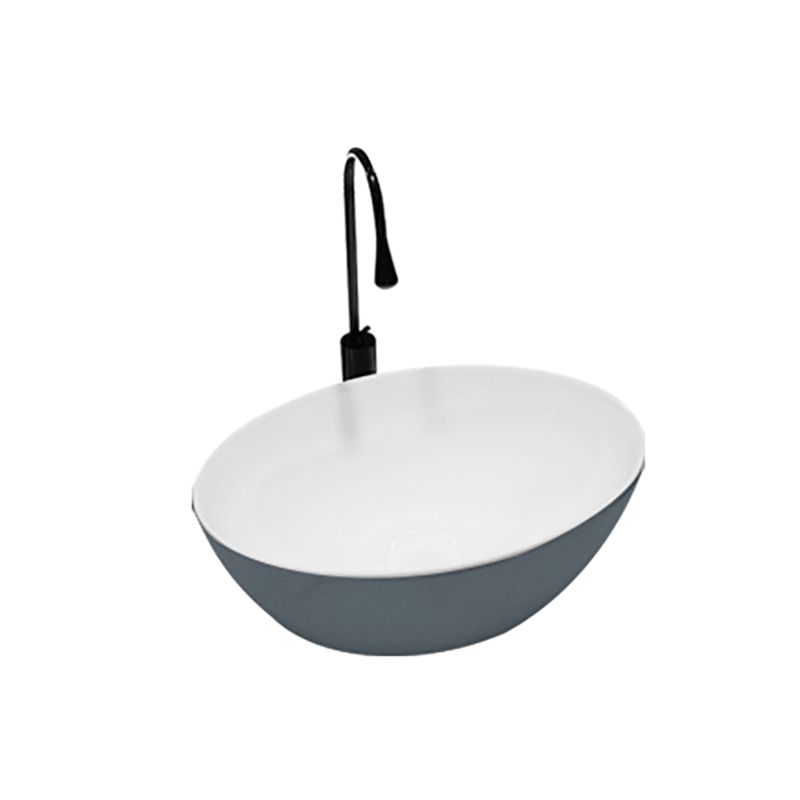 Modern Style Vessel Bathroom Sink Round Ceramic Vessel Bathroom Sink
