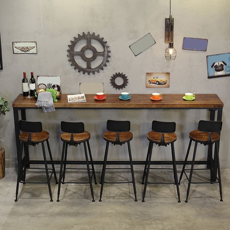 Industrial Bar Table Set 1/4/6/11 Pieces Solid Wood Pub Dining Set for Indoor