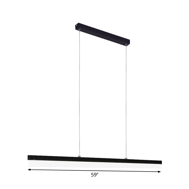 Richtige Acryl -Down -Beleuchtung Anhänger minimalistisch 23,5 "/47"/59 "L LED Schwarz hängende Lampe in warmem/weißem Licht
