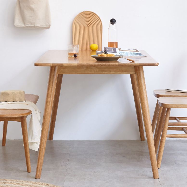 Rectangle simple 4 jambes meubles de maison table à manger en bois massif pour salle à manger