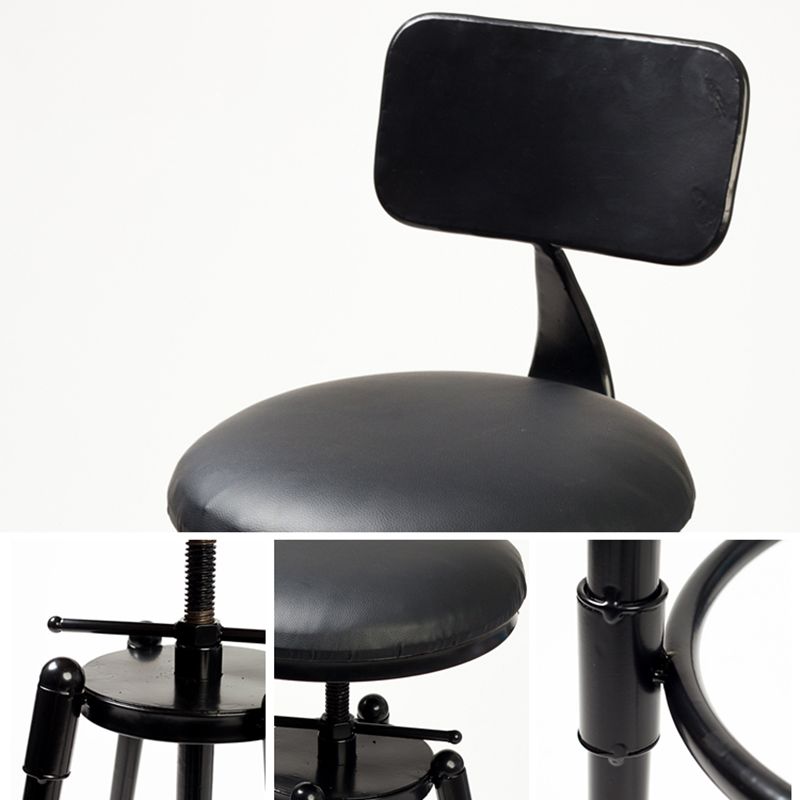 Industrial 4 Legs Barstool Adjustable Height Rotating Bar Stools