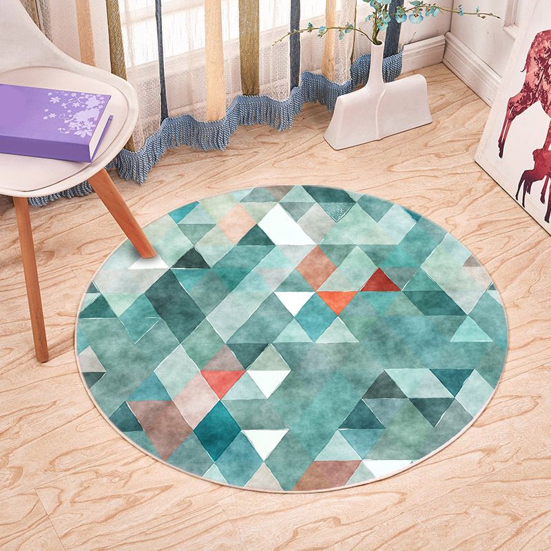 Casual Plant Printed Rug Multicolored Synthetics Area Carpet Non-Slip Backing Stain-Resistant Indoor Rug for Bedroom