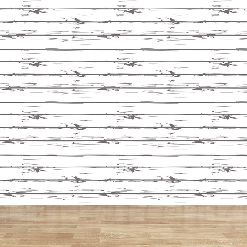Illustration Wood Look Mural Wallpaper Whole Wall Decor for Living Room, Custom-Print