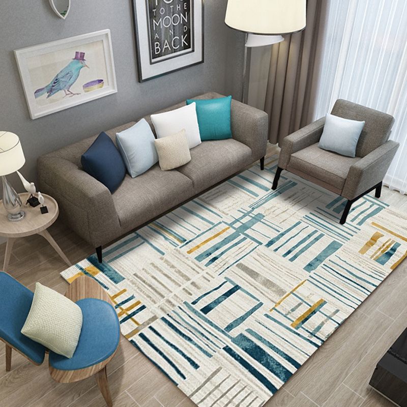 Yellow Modern Rug Polyester Graphic Rug Non-Slip Backing Rug for Home Decor