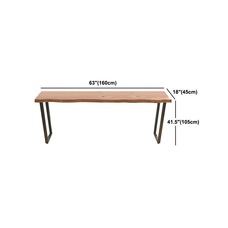 Pine Wood Top Rectangle Bar Table Industrial Bar Table with Double Pedestal