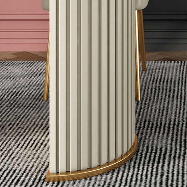 Mesa blanca de piedra sinterizada ovalada, mesa de pedestal doble de lujo para comedor