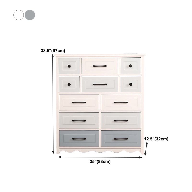 Modern Style Storage Chest Vertical Wood White Storage Chest Dresser with Drawers