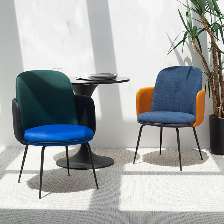 Matte Finish Dining Chair Designer Style Room Solid Back Arm Chair