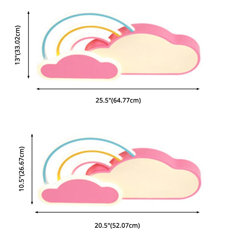 Luminaires encastrés arc-en-ciel, plafonnier contemporain en acrylique pour chambre à coucher