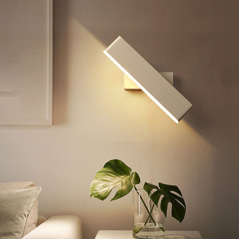 Modern Style Rectangular Wall Lamps Metal 1 Light Wall Mounted Lamps