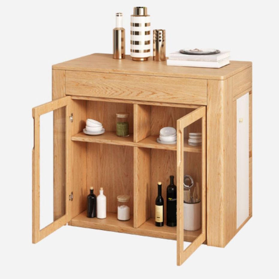 Modern Rectangle Wooden Dining Room Table for Small Space with Storage