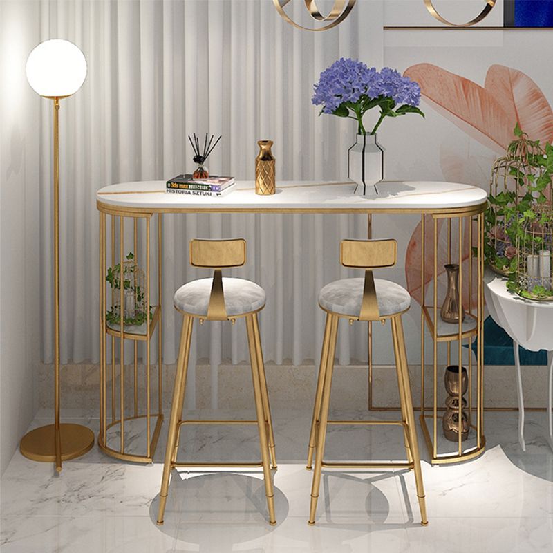 Oval Bar Table Sintered Stone Dining Table for Kitchen Living Room