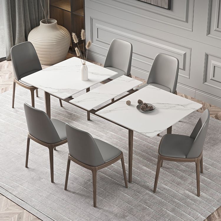 Extendable Sintered Stone Top Dining Set Rectangle 1/4/5/7 Pieces Dining Room Table Set