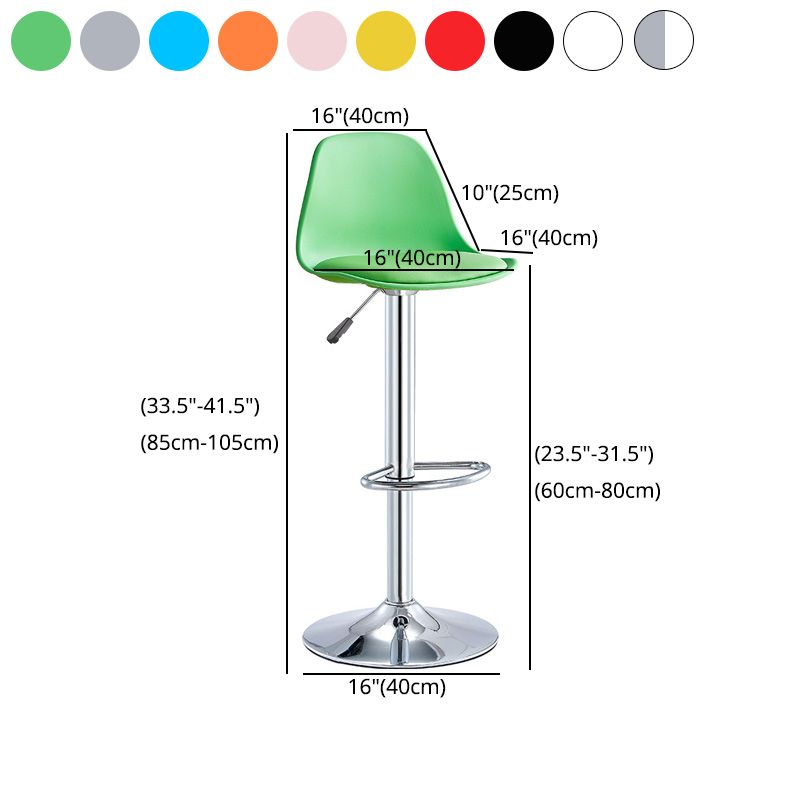 Contemporary Style Liftable Bar-stool Plastic Counter Bar Stool with Metal Legs