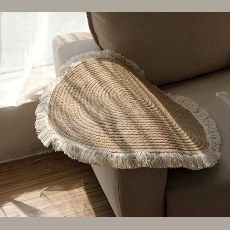 Rapis de couleur de couleur unie beige Polyester Sigle de la zone de franges faciles pour le salon