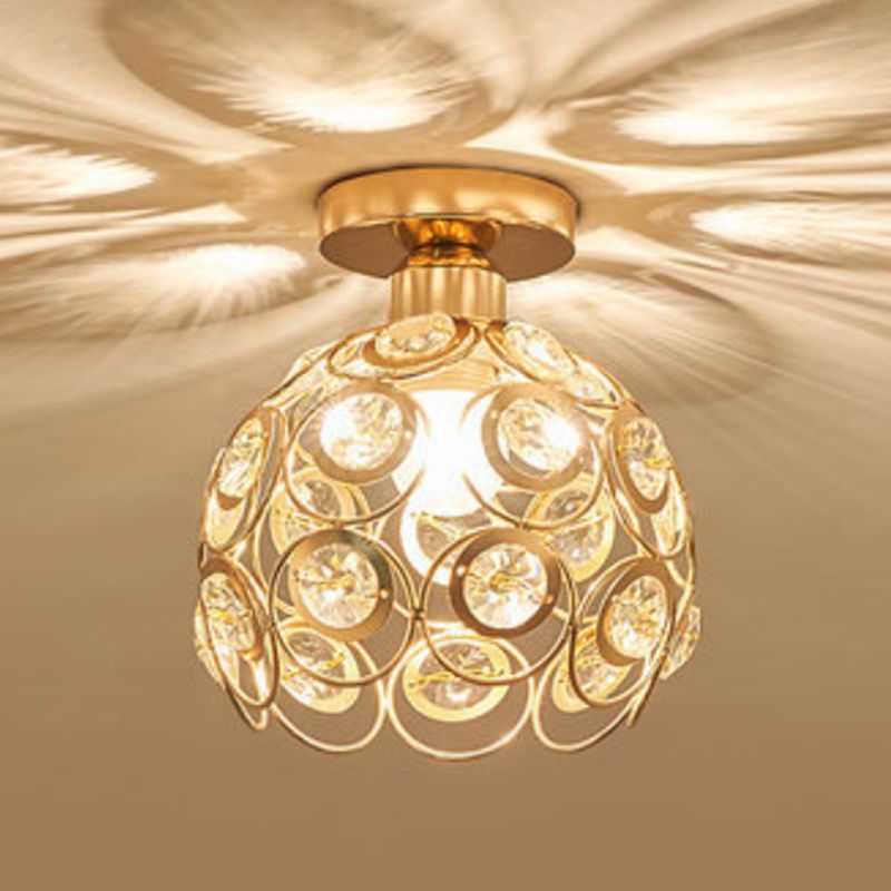 Nordic Crystal Ceiling Light Simple Flush Mount Light Fixture for Bedroom