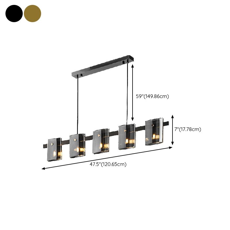 5/6-Light Modernism Black Ceiling Light LED Island Lighting for Dining Table