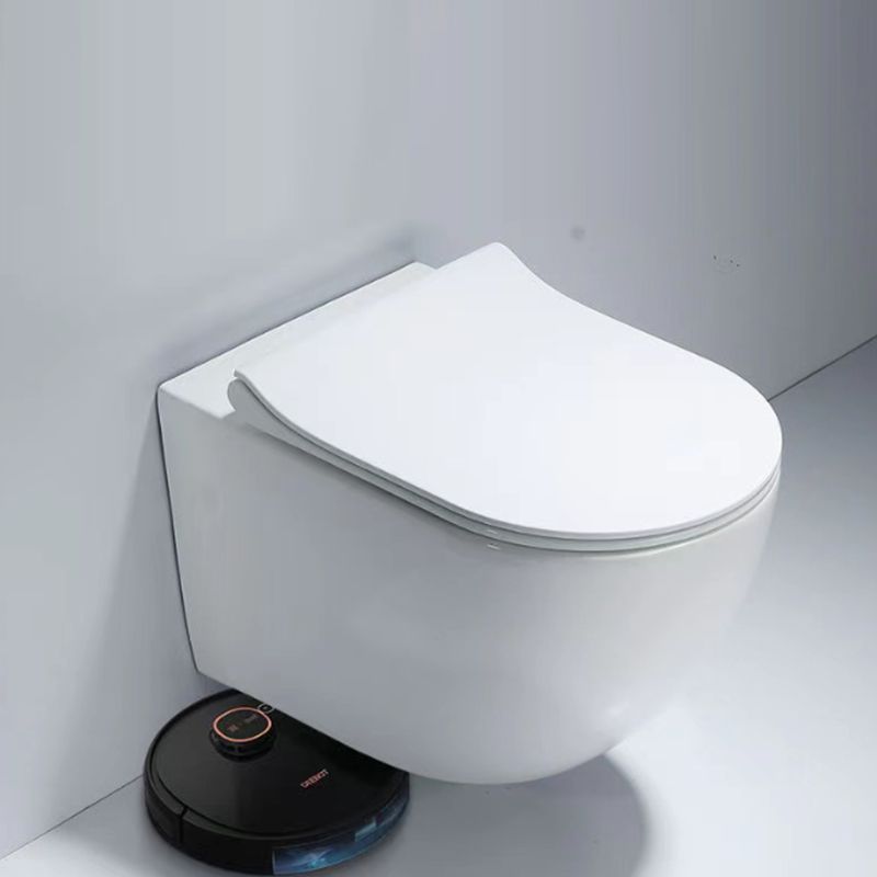 Modern White Flush Toilet Wall Mount Urine Toilet with Seat for Bathroom
