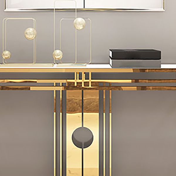 Glam Console Table Marble Accent Table in Gold for Hall , 12 Inch Wide