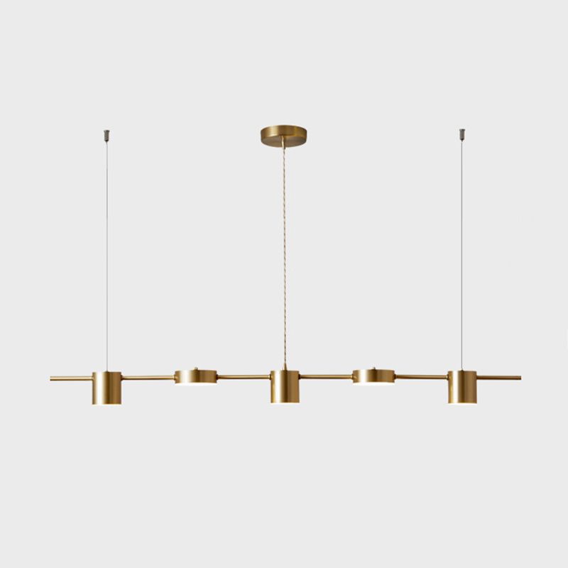 Metal Cylinder Island Pendant Modern Multiple-Light Island Lighting