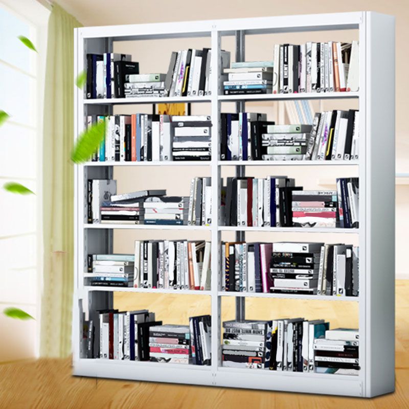 Metal Open Back Bookshelf Modern Rectangle Standard Bookcase