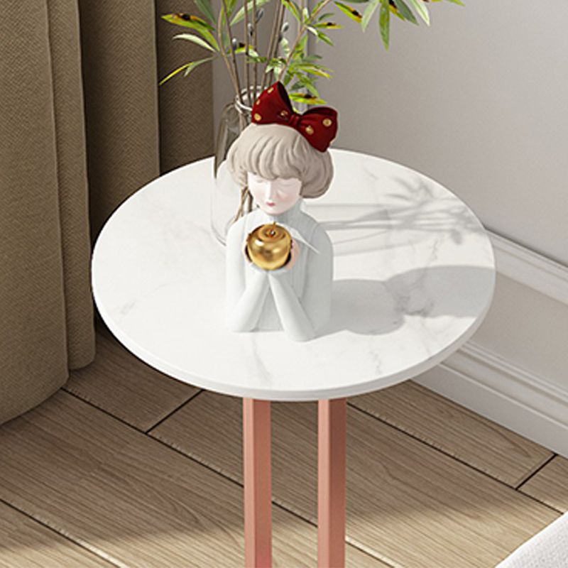 Minimalist Round Corner Table Pedestal Sofa Side Table for Living Room