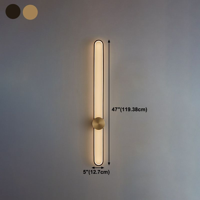 Metal Oval Shape Wall Mount Lighting Modern 1-Light Wall Mounted Light Fixture