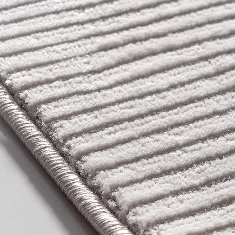 Grey Living Room Area Carpet Pure Color Polyester Area Rug Easy Care Washable Rug