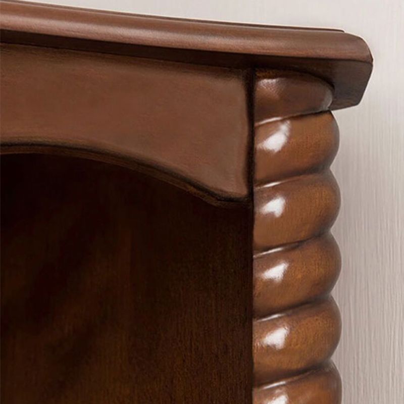Contemporary Solid Wood Corner Chest, Brown Accent Chest with Shelves