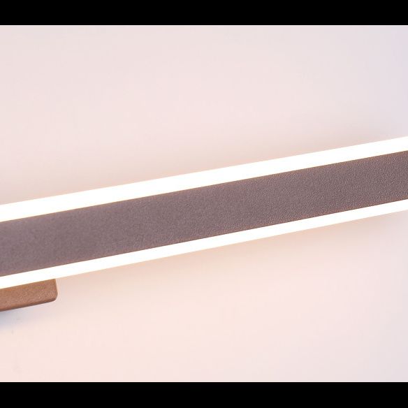 Metal Linear Wall Mounted Light Minimalist Style LED Wall Light Sconce in Coffee
