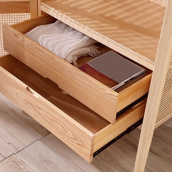 Freestanding Solid Wood Wardrobe Modern Wardrobe Armoire with Legs