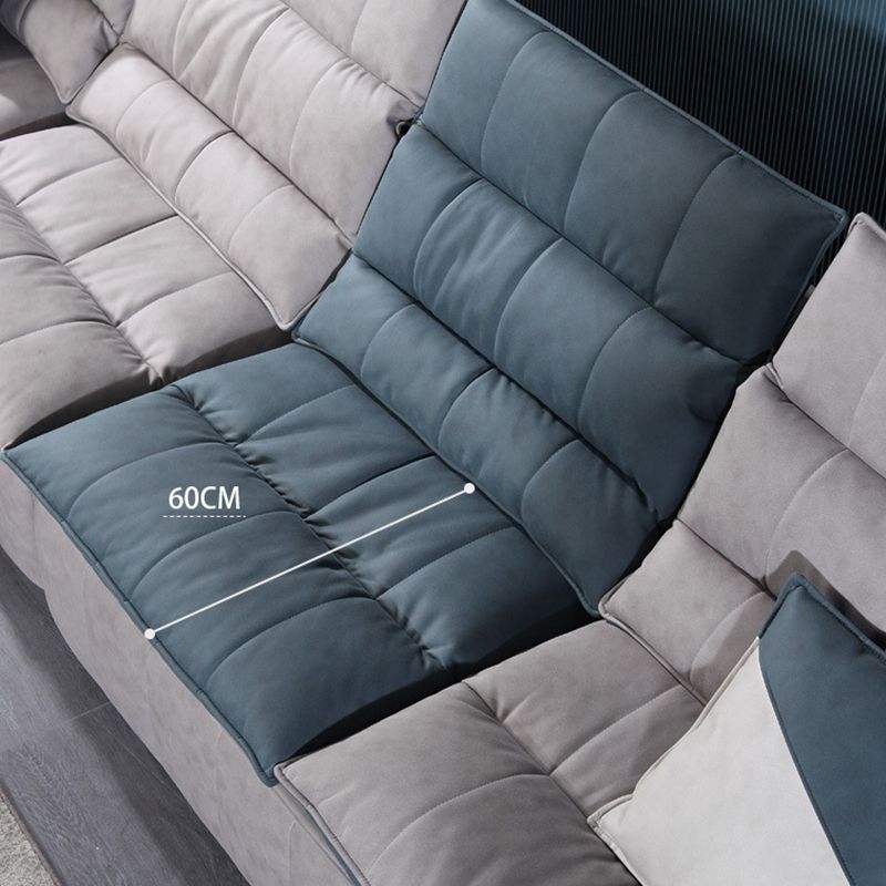 Scandinavian Gray 3/4-seat Sectional Pillow Top Arm Sectional Sofa