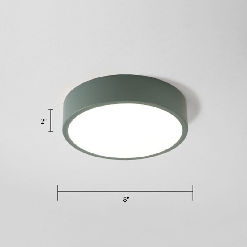Macaron Creative Round Flush Lamp Acrylic Living Room LED Ceiling Mount Light Fixture