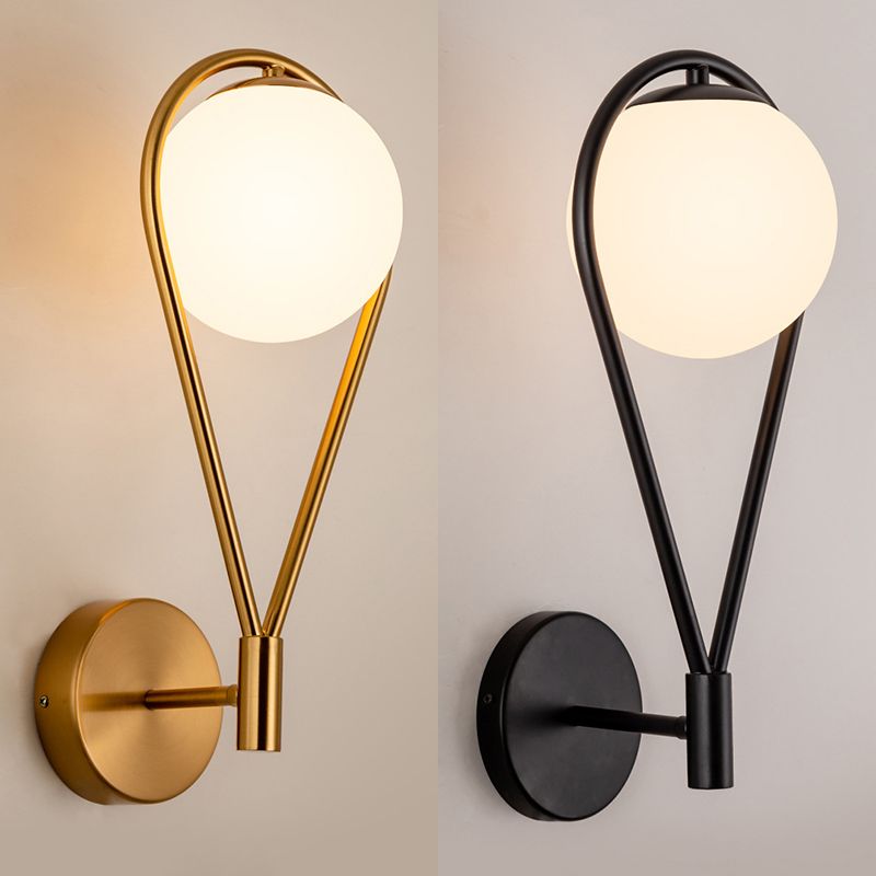 Modern Minimalist Style Global Wall Lighting Fixtures Glass 1 Light Sconce Light for Living Room