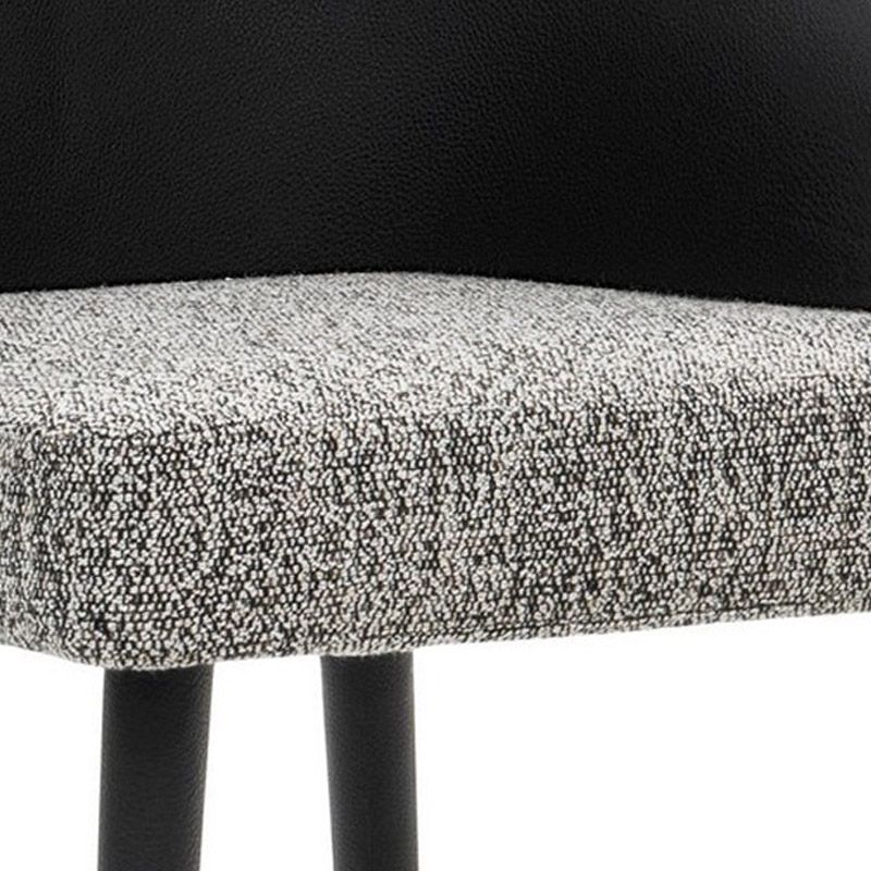 Contemporary Arm Chair Faux Leather Solid Back Dining Room Chair for Indoor