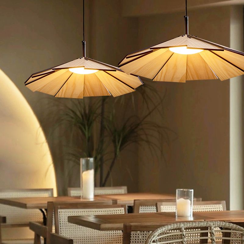 1-licht houten hangende lamp naar beneden verlichting eenvoudige kegelvorm hanger verlichtingsarmatuur