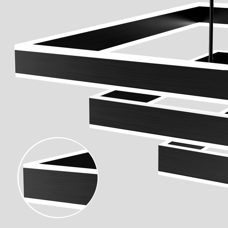 Modern vierkante kroonluchter licht multi-tier hangende hanglampen met acrylschaduw