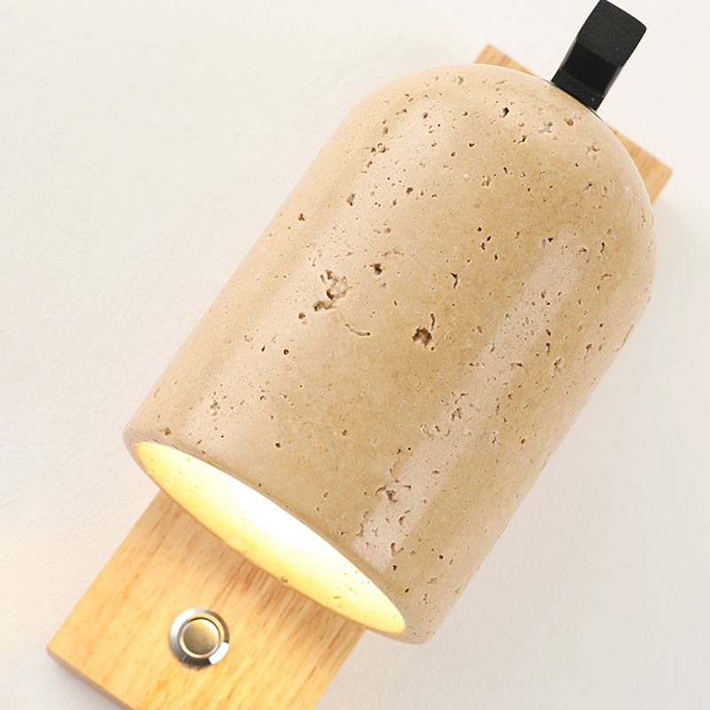 Modern Simple Wooden Wall Light Cylinder Shape Wall Lamp for Living Room