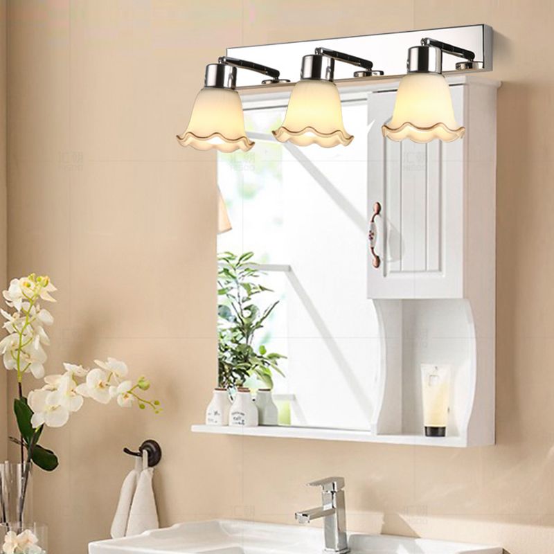 Luminaire miroir moderne Lithinage de mur de salle de bain en verre simpliste