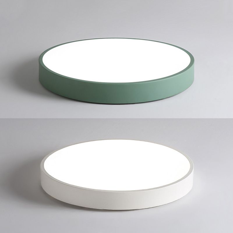Round Flush Light Fixtures Macaron Simplicity Acrylic Ceiling Light Fixtures for Bedroom