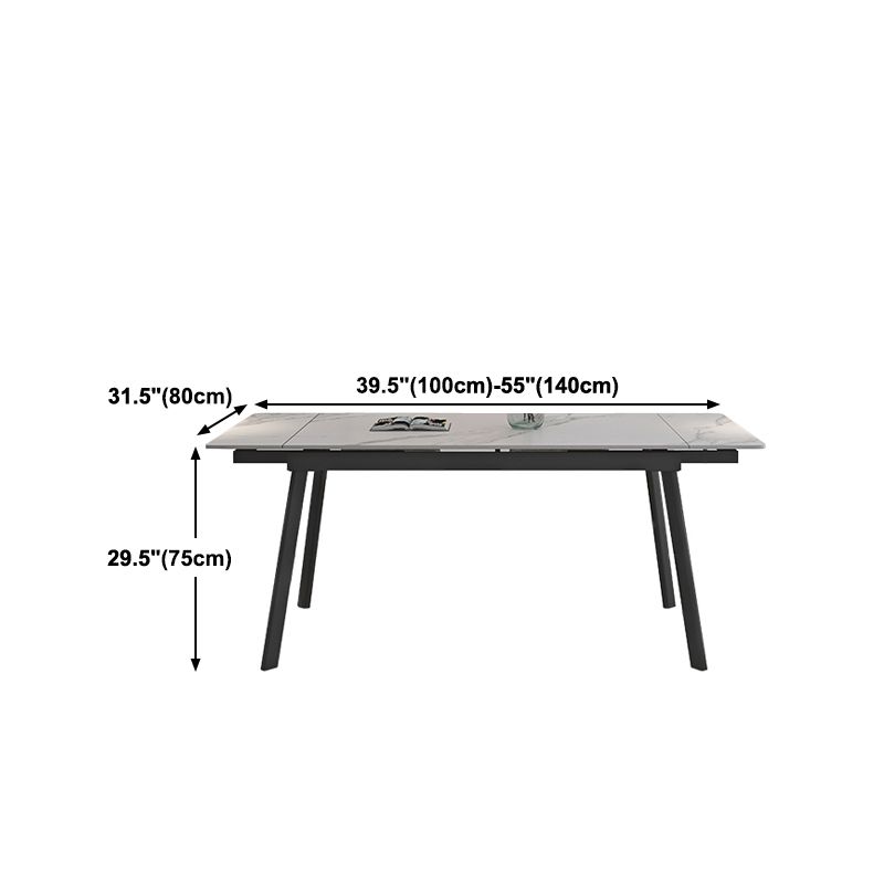 Modern 1/4/5/7 Pieces Dining Table Set with White Sintered Stone Top Scalable Dinette Set
