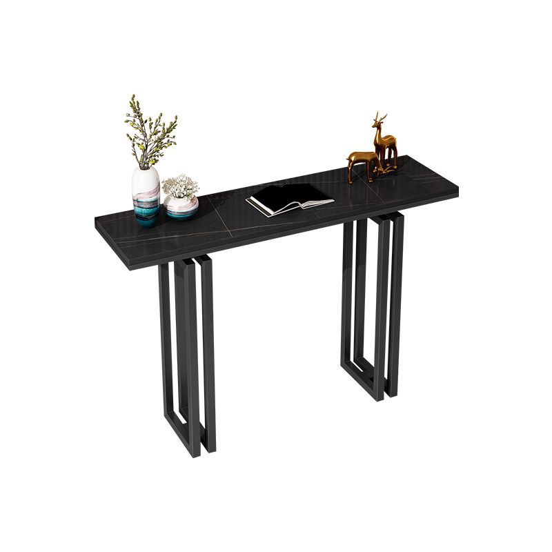 Modern Rectangle Top Accent Table with Iron Base for Hall Console Table
