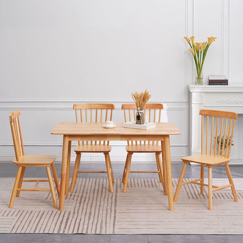 Contemporary Solid Wood Rectangular Dining Table for Dining Room