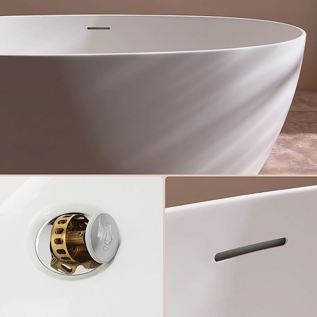 Antique Finish Soaking Bathtub Oval Modern Stand Alone Bath Tub